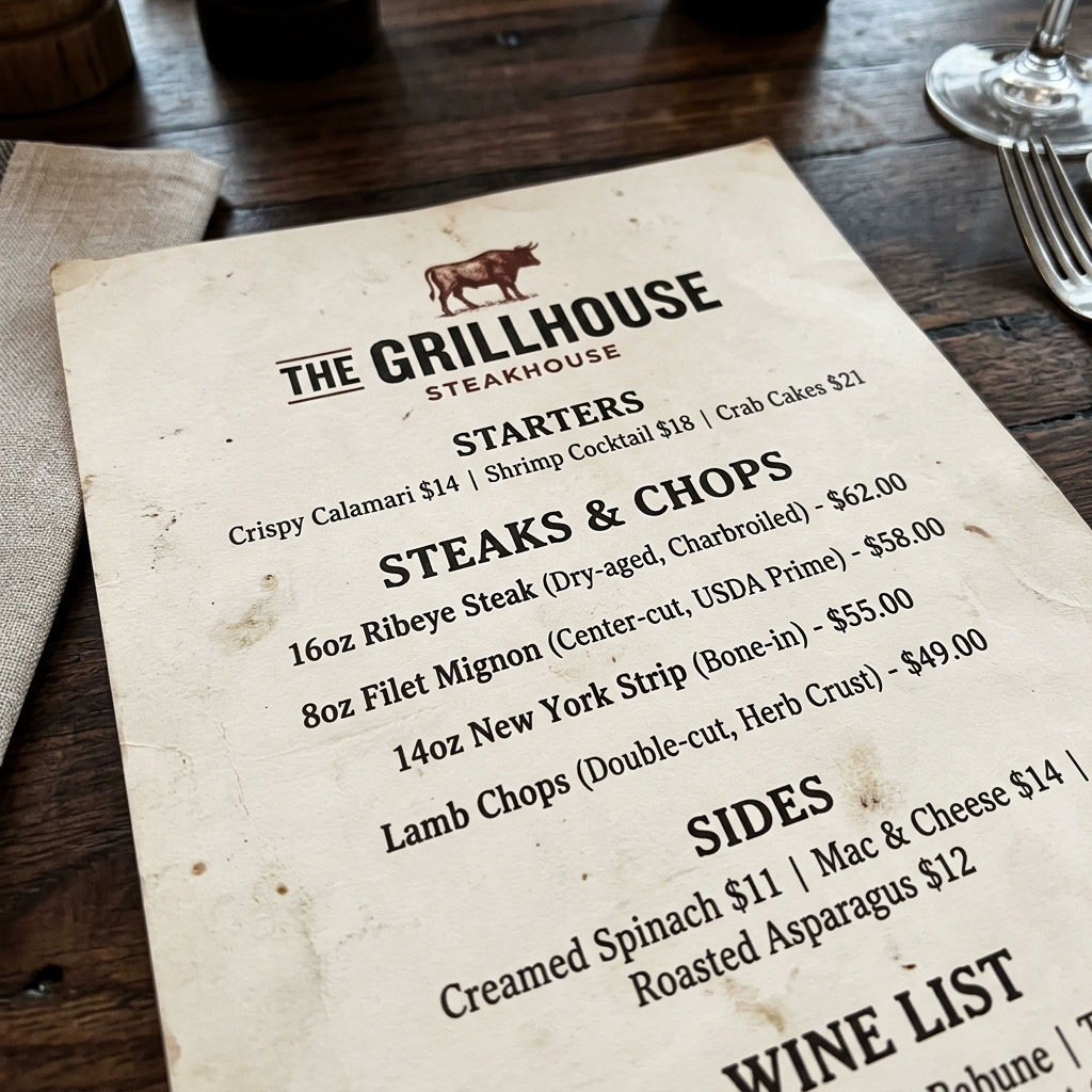 Outback Steakhouse Menu